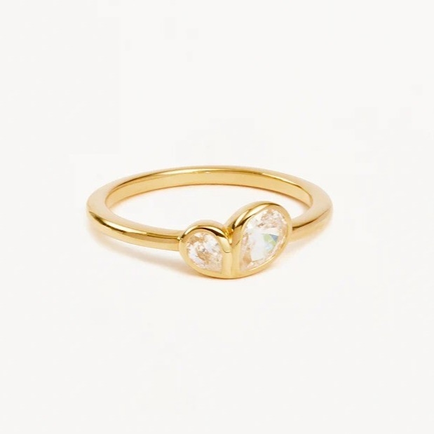 Minimalistische Hart Symbool 925 Sterling zilveren ring met Channel Setting Inlay Technologie