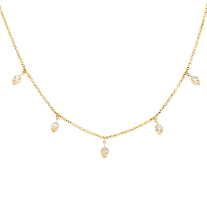 18K goud geplatte ketting 925 Sterling zilver fijne ketting voor vrouwen princess cut design