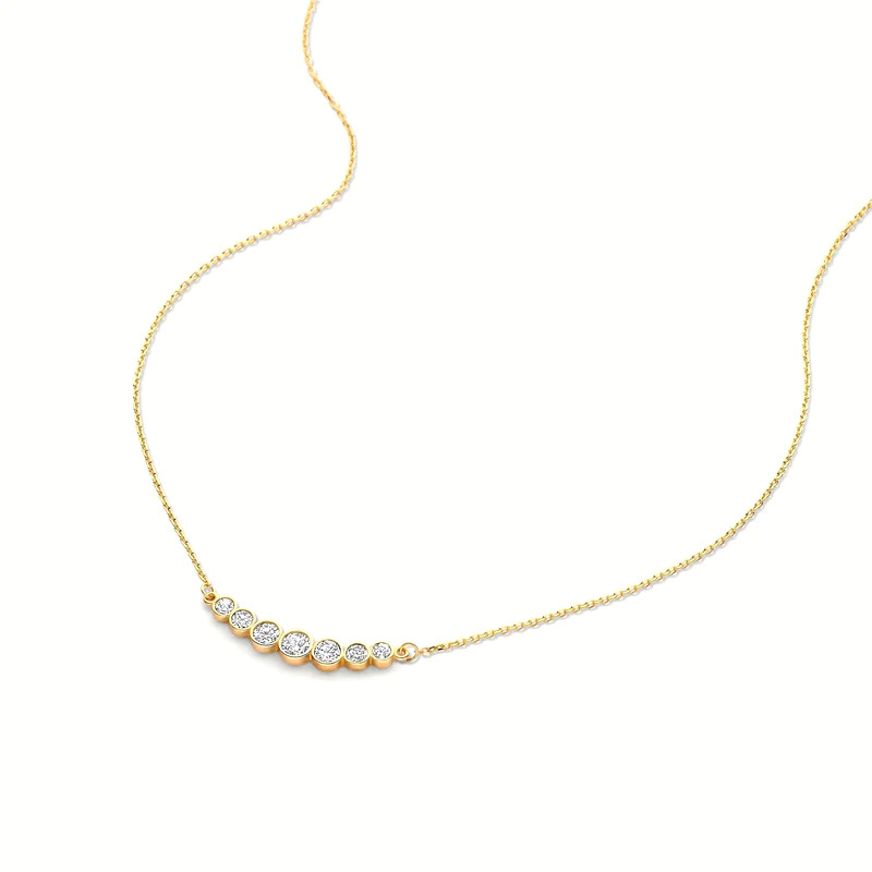 Minimalistisch 925 Sterling zilver Tennis hanger halskettingen voor vrouwen laag stapelbare halskettingen
