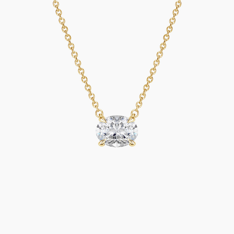 Oval gesneden 5A Wit kubisch Zirconia glanzend edelsteen hanger halskettingen voor vrouwen klassieke sieraden