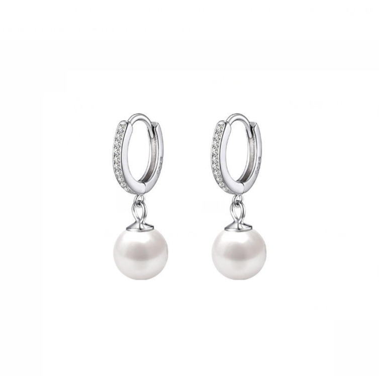 Elegant White Pearl Jewelry with 925 Sterling Silver and Rhodium Plated AAA Grade Pearl for Women's Wedding Wear