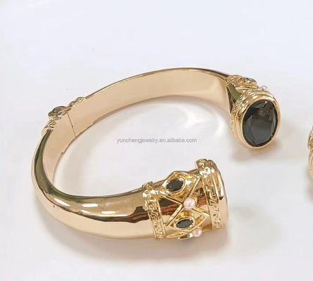 Platering Messing Armband Armbanden Manschet Juwelen Granaatstenen Zilveren Juwelen Glitter CZ