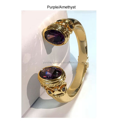Platering Messing Armband Armbanden Manschet Juwelen Granaatstenen Zilveren Juwelen Glitter CZ