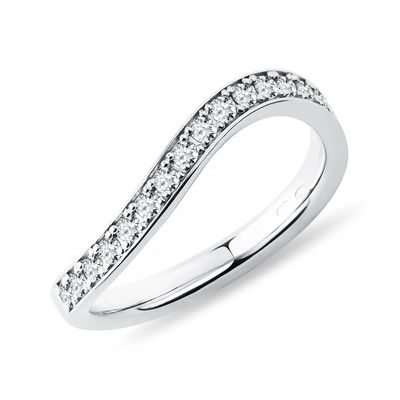 925 Sterling zilver Wit goud Diamant CZ Wave Ring voor dames Fijne sieraden OEM/ODM