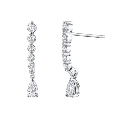 925 Sterling Silver White Pear Drop Cubic Zircon oorbellen voor klantenbehoeften
