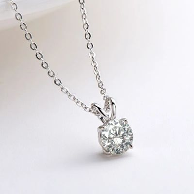 925 Sterling zilveren hanger voor meisjes 18K geel goud rond gesneden solitaire steen cadeau