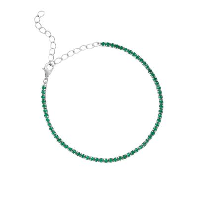 Witte goud geverfd mei verjaardag smaragd kubisch zircon verstelbare tennisketting armband