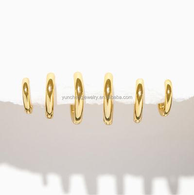 Zilveren fijne sieraden Minimalist 18K Gold 9MM 11MM 13MM Hoop Set voor FedEx DHL UPS TNT EMS Shipping