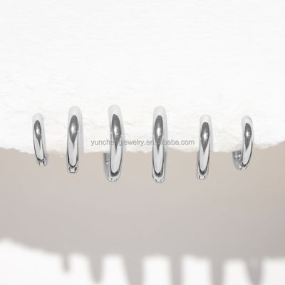 Zilveren fijne sieraden Minimalist 18K Gold 9MM 11MM 13MM Hoop Set voor FedEx DHL UPS TNT EMS Shipping