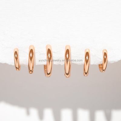Zilveren fijne sieraden Minimalist 18K Gold 9MM 11MM 13MM Hoop Set voor FedEx DHL UPS TNT EMS Shipping
