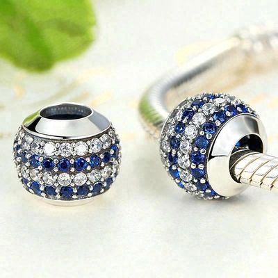 Mode Wit en Blauw CZ 925 Sterling zilver Juwelen maken Accessoires