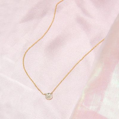 Kleine 18K gouden CZ diamanten ketting voor meisjes in klassieke stijl