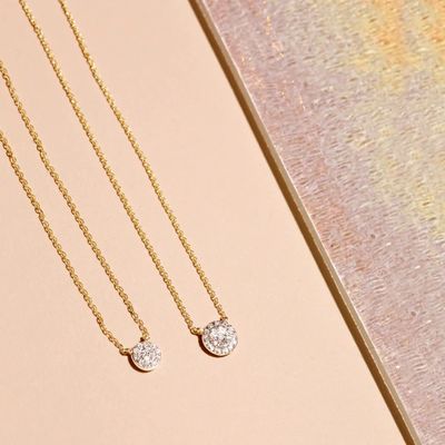Kleine 18K gouden CZ diamanten ketting voor meisjes in klassieke stijl