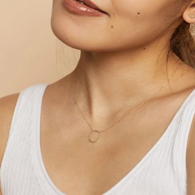 14K goud geplatte 925 Sterling zilver Twist hanger halsketting met 16 inch lengte link ketting