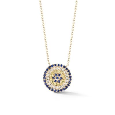 Blauw en wit CZ ketting cirkel in de vorm van 925 Sterling zilver voor meisjes' prachtige look