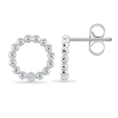 925 Sterling Zilveren Ronde Vorm Bezel Setting Solitaire Stud Oorbellen voor Dames met Opties voor Aangepaste Maten