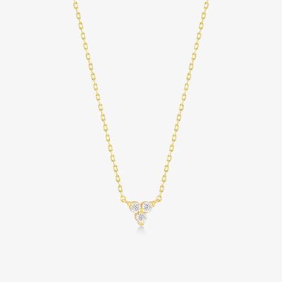 18K goud Zircon hanger zilveren ketting trio diamant kubische Zircon ketting
