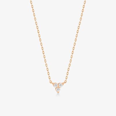 18K goud Zircon hanger zilveren ketting trio diamant kubische Zircon ketting