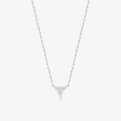 18K goud Zircon hanger zilveren ketting trio diamant kubische Zircon ketting
