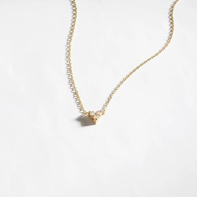 18K goud Zircon hanger zilveren ketting trio diamant kubische Zircon ketting