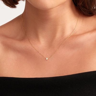 18K goud Zircon hanger zilveren ketting trio diamant kubische Zircon ketting