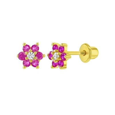 5mm 18k goud geplatte bloemen baby oorbellen perfect cadeau voor kinderen in 925 sterling zilver