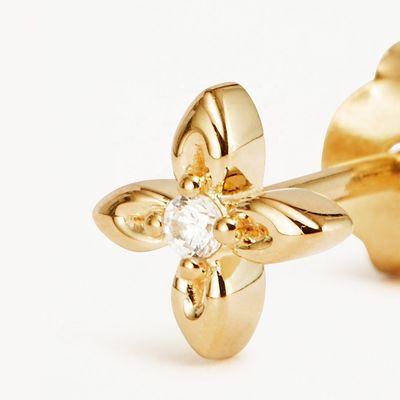 925 Sterling zilveren bloemstok oorbellen Kleine grootte voor dagelijks gebruik