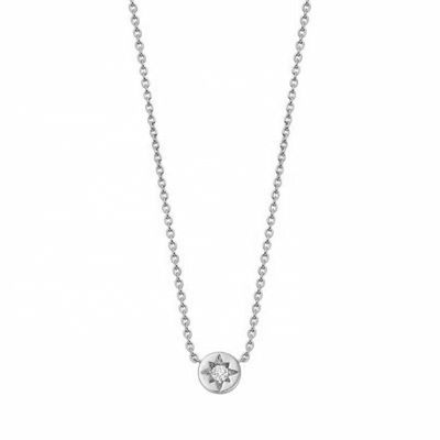Goudgeplatte 925 Sterling zilver Starburst Diamant schijf hanger halsketting voor dagelijks gebruik