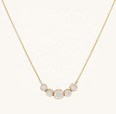 Rhodium 18k goud halsketting vrouwen 1,2 mm witgoud Cz hanger