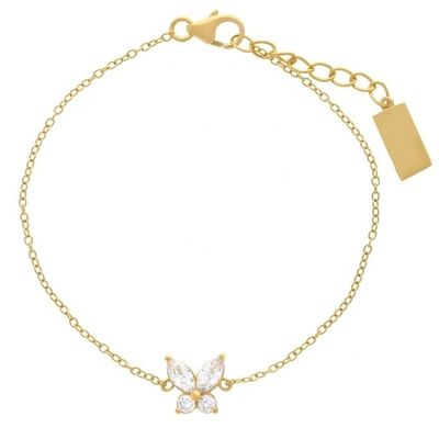 14K Goud Vergulde Vlinder Bedelarmband in 925 Sterling Zilver met 50 stuks MOQ