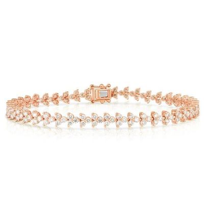 Ontwerper 18K goud 925 Sterling zilver bloem charme vrouwen tennis armband met ZIRCON