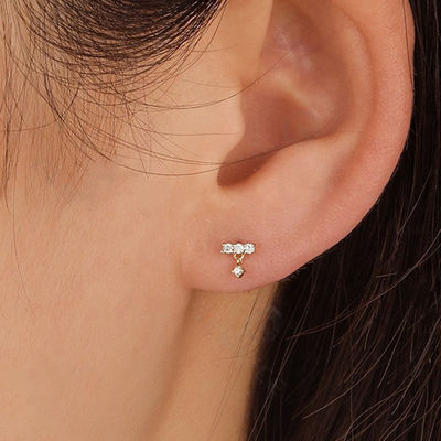 Goud geplatte 2022 Minimalist Stud oorbellen voor vrouwen in 925 Sterling zilver op maat