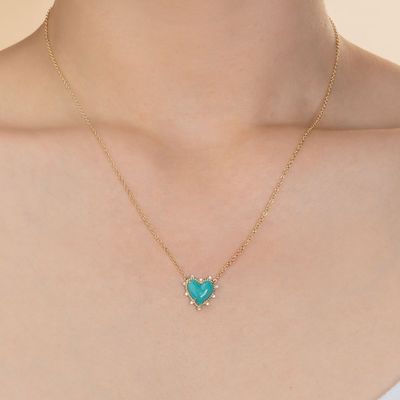 925 Sterling zilveren ketting sieraden diamant en turquoise hart twist ketting geen parel ketting