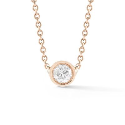 Eenvoudig 925 Sterling zilver Solitaire Diamant CZ halsketting in 7mm/10mm/15mm Steengrootte