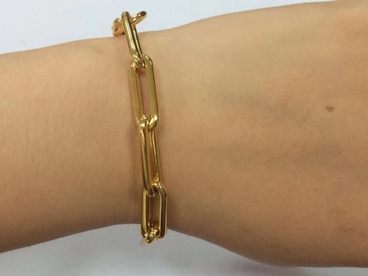 18K goud geplatte ketting voor mannen en vrouwen dikke mode roestvrijstalen halskettingen