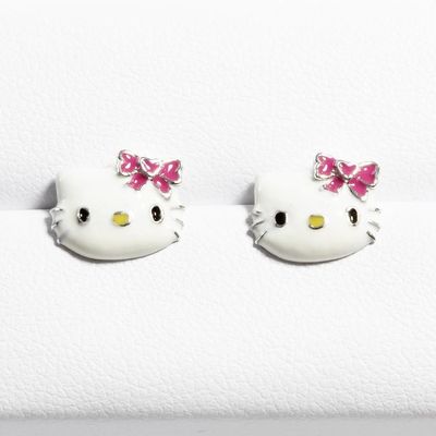 Kleurrijke Hello Kitty-oorbellen met zwarte goud en zilver