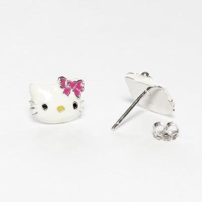 Kleurrijke Hello Kitty-oorbellen met zwarte goud en zilver