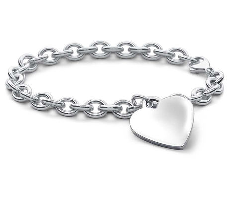 Mensen 925 Sterling zilveren hart charme grote armband voor verfijnde look 15x15mm