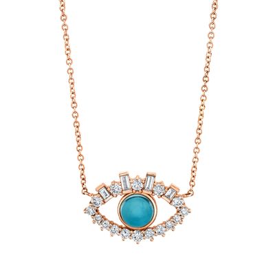 18K goud geplatte baguette kubische zircon 925 sterling zilver vrouwelijke slechte oog ketting