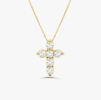 Druzy Stone Diamant Kruis Halsketting Ronde Briljante Snijding 925 Zilveren Kruis Hanger