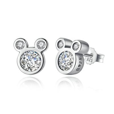 Derde partij beoordeling Gecertificeerd Kinderen Sieraden 925 Sterling zilver Muis oorbellen