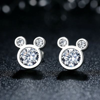 Derde partij beoordeling Gecertificeerd Kinderen Sieraden 925 Sterling zilver Muis oorbellen