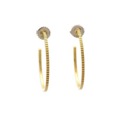 Hedendaagse 925 Sterling zilver 18K gouden hoop oorbellen met klant logo 30 * 30mm
