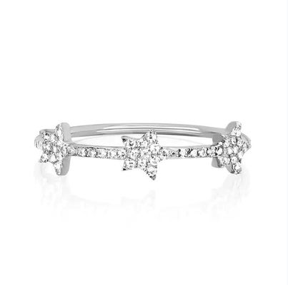 18K goud geplatte zilver CZ ster verklaring ringen voor vrouwen Micro Pave Setting gecertificeerd