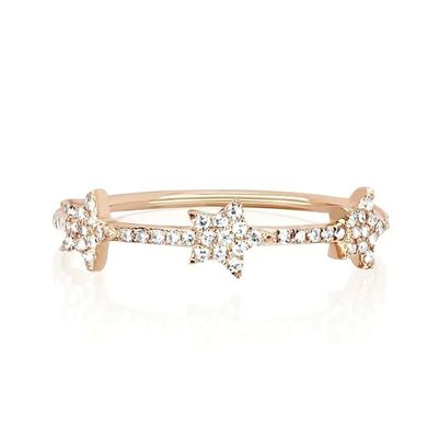 18K goud geplatte zilver CZ ster verklaring ringen voor vrouwen Micro Pave Setting gecertificeerd