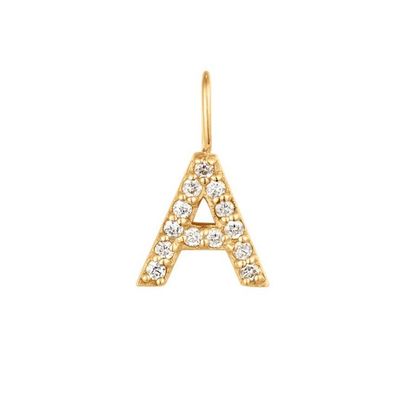 Nickelvrije 925 Sterling Silver Letter Een Diamant Charm Ketting Populaire Initiële Charm