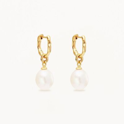 925 Zilveren Huggie Pearl Drop Oorbellen ZIRCON Huggie Oorbellen Met Pearl Drop