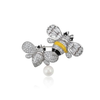 Verbazingwekkende kleurrijke emaljes Bijenbroche Kristal Rhinestone Bumble Bee Lapel Pin