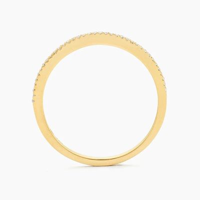 Hot Item 18K goud geplatte halve eeuwigheid stapelbare 925 Sterling zilver vrouwen band ring
