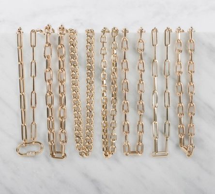 18K goud geplatte grote papieren clip 925 Sterling zilver ovale ketting ketting ketting met OEM